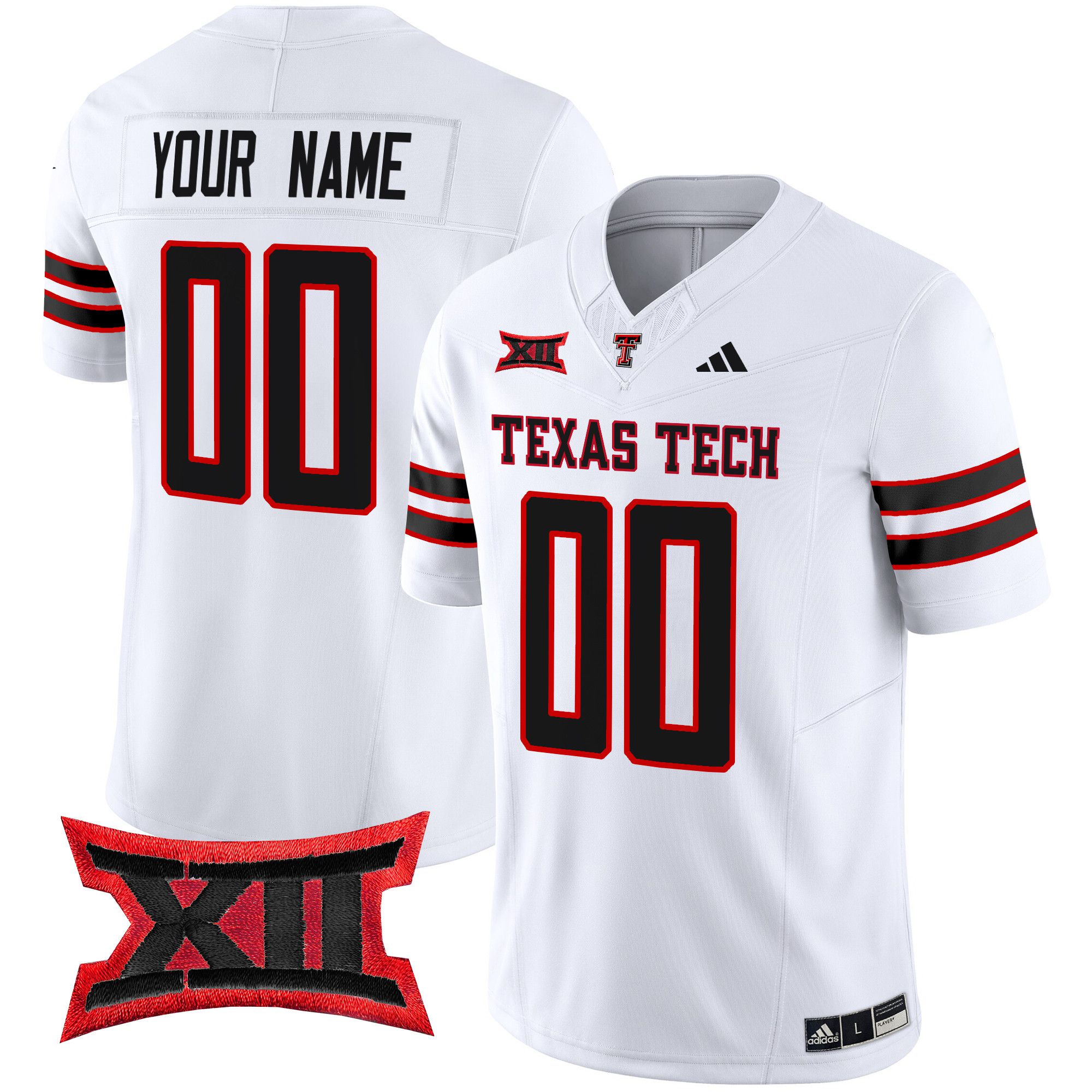 Men Texas Tech Red Raiders White 2024 Vapor Limited Custom NCAA Jersey->customized ncaa jersey->Custom Jersey
